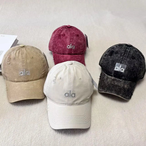 New Retro Lettering Tie-Dye Denim Baseball Cap