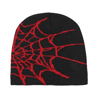Y2K Soft Spider Web Pattern Beanie Caps