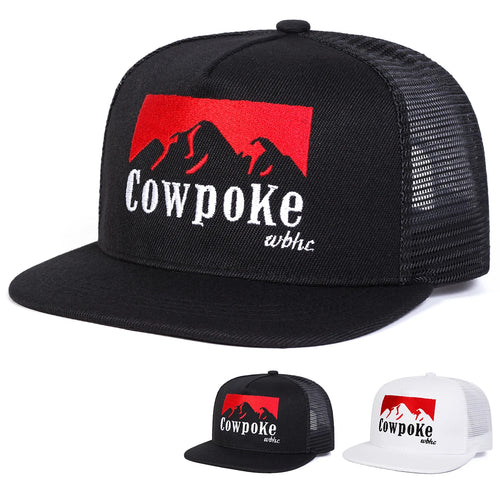 Unisex Cowpoke Letter Embroidery Hip-hop Net Hats Spring Summer