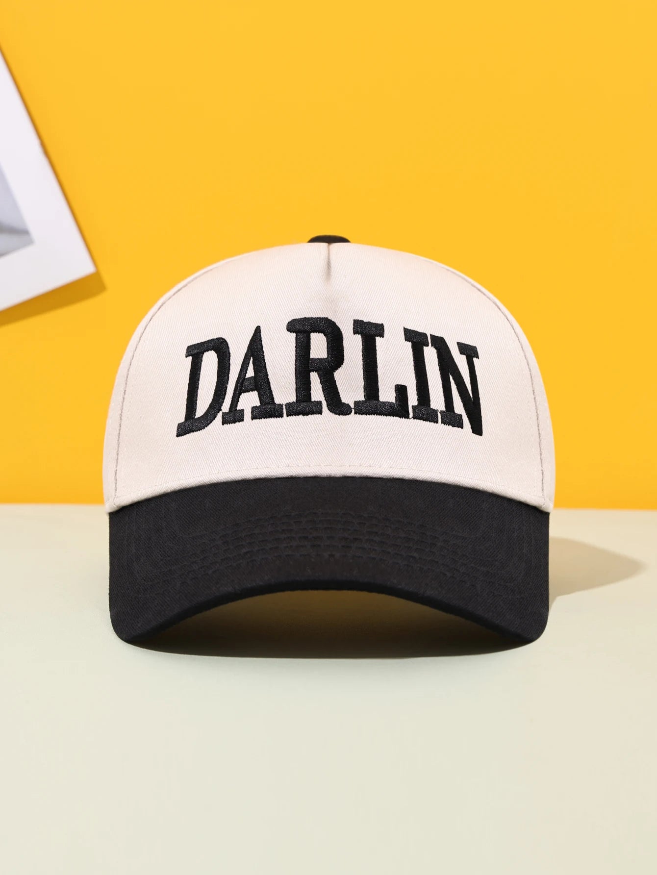 Darlin Embroidered Color Blocked Baseball Cap