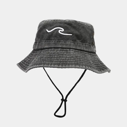 Wave Embroidered Fisherman Hats