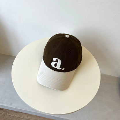 Embroidered “A” Wide-Brimmed Baseball Cap Women
