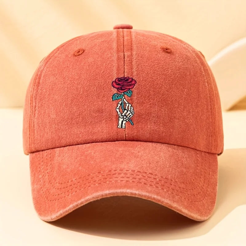 Fashionable Rose Printed Baseball Cap