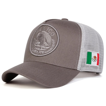 Unisex Mexican Flag Embroidery Baseball Net Caps Spring Summer