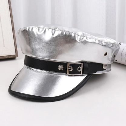 Unisex Rivet Hat Y2K Punk PU Leather Rivets Hat