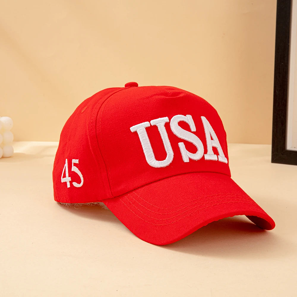 Fashion USA Letter Embroidered Baseball Cap American Flag Patch Adjustable Patriotic Dad Hat Outdoor Casual Daily