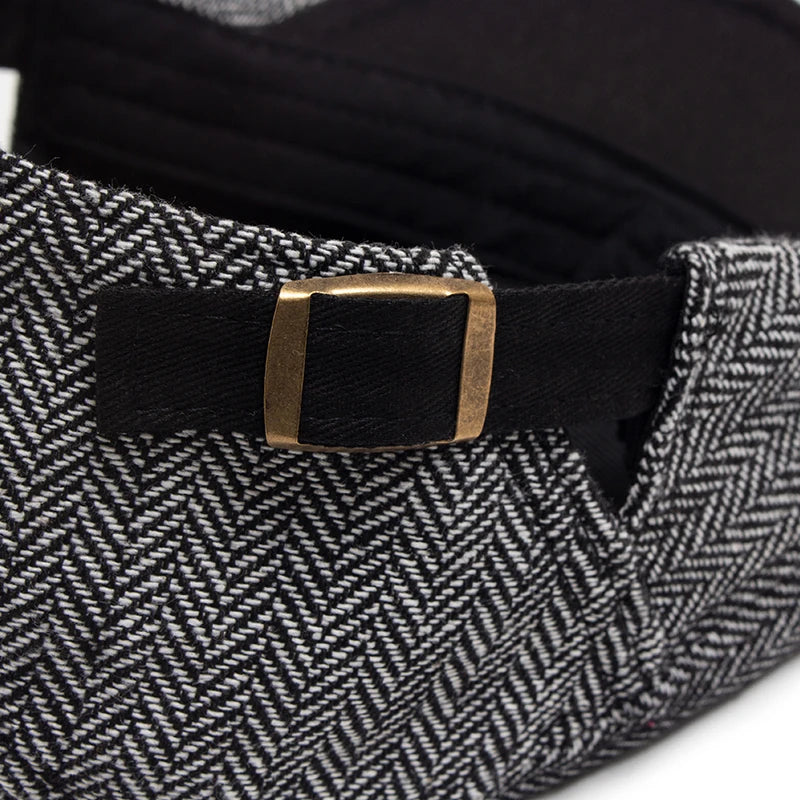 New Herringbone Vintage Beret Men Autumn Winter Casual Flat Visor Hat