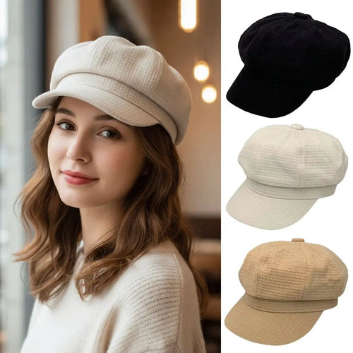 Buckets Hat Vintage Octagonal Women Berets