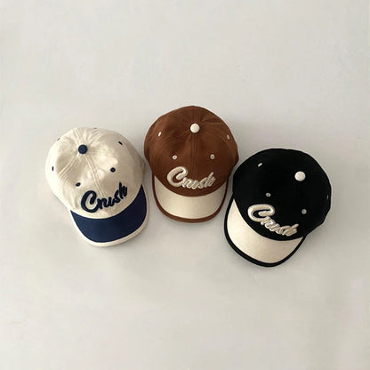 Retro Patchwork Baby Baseball Cap Letter Embroidered Peaked Cap