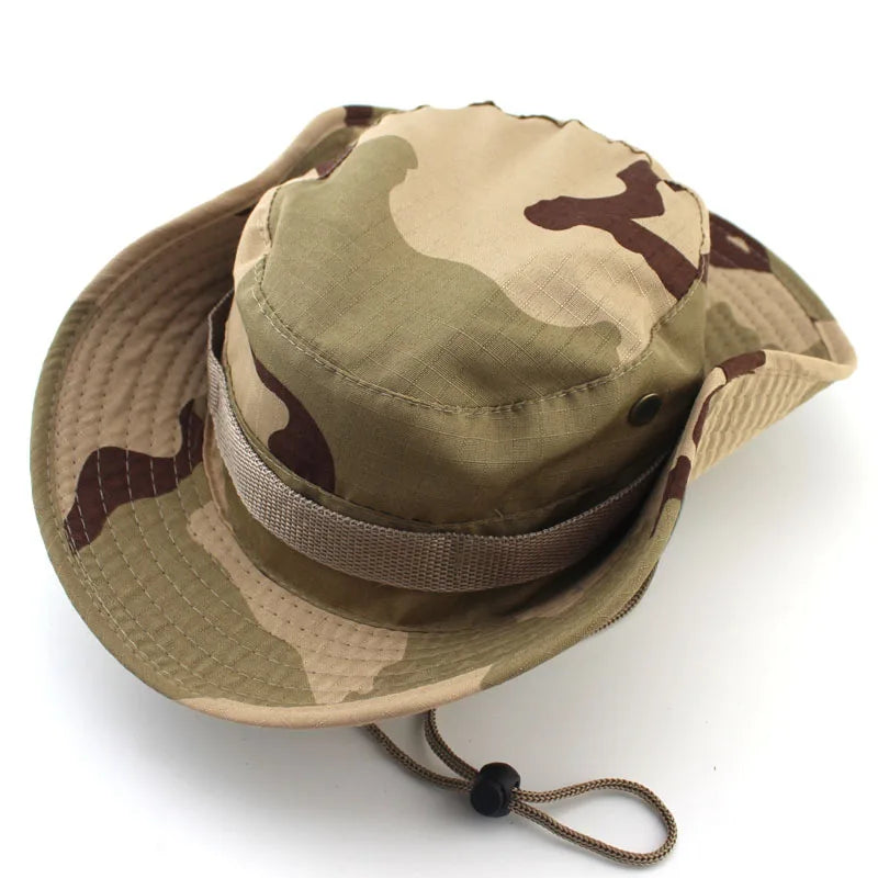 Camouflage Tactical Bucket Hat Summer Men Boonie Hat Outdoor