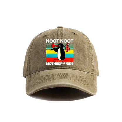 Noot Noot Pingu Distressed Baseball Cap Cool Men Women
