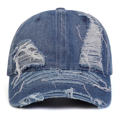 Unisex Ripped Denim Water Wash Baseball Caps