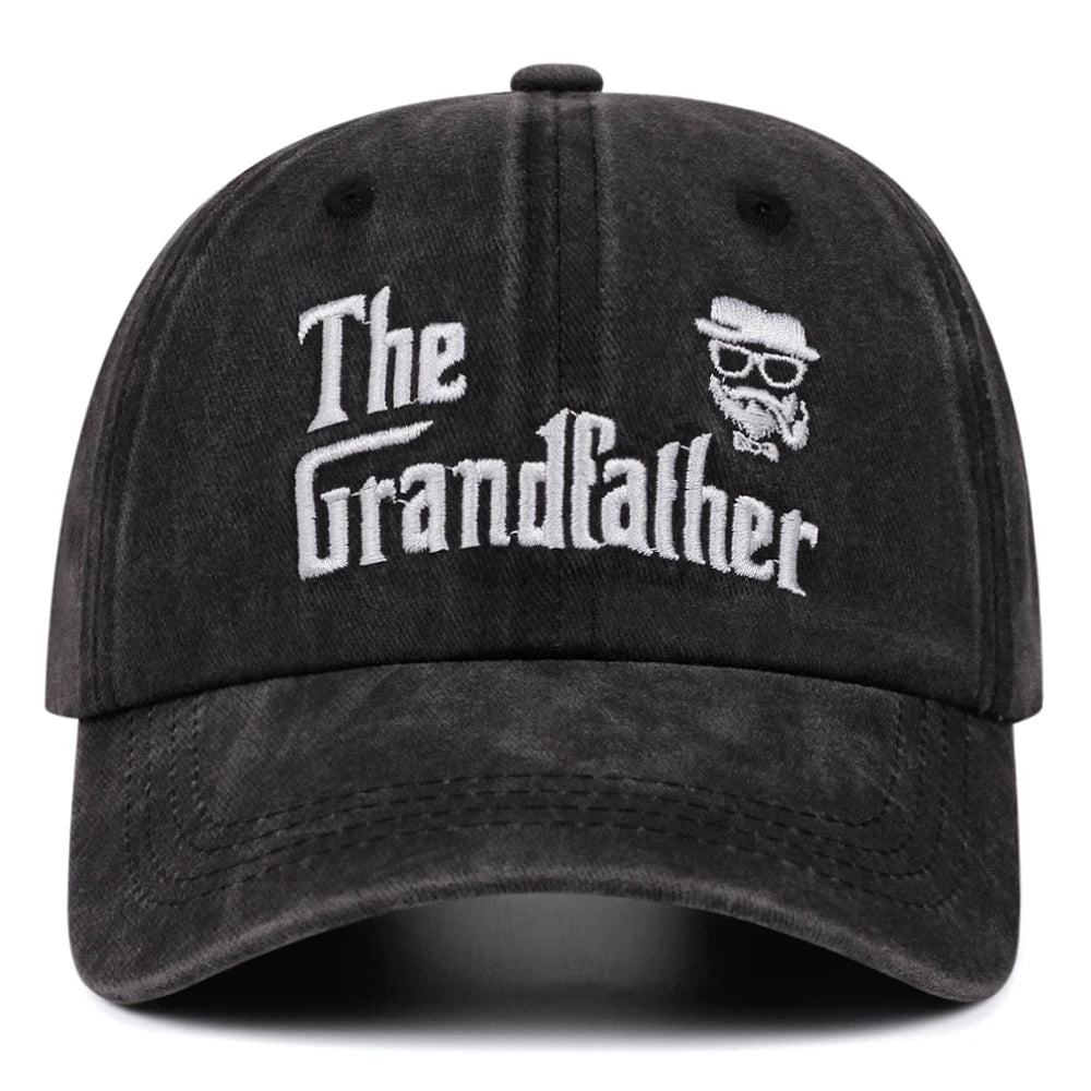 The Grandfather Washed Baseball Cap Retro Casual Women Men Dad Hat Denim Embroidered Hat