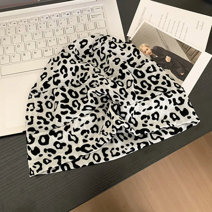 American Leopard Print Pullover Short Brim Stacking Hat