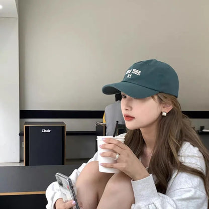 Washed Embroidery Soft Top Baseball Cap Internet Celebrity Street Shot Face Small Cap Female Japanese Cowboy Hat Male