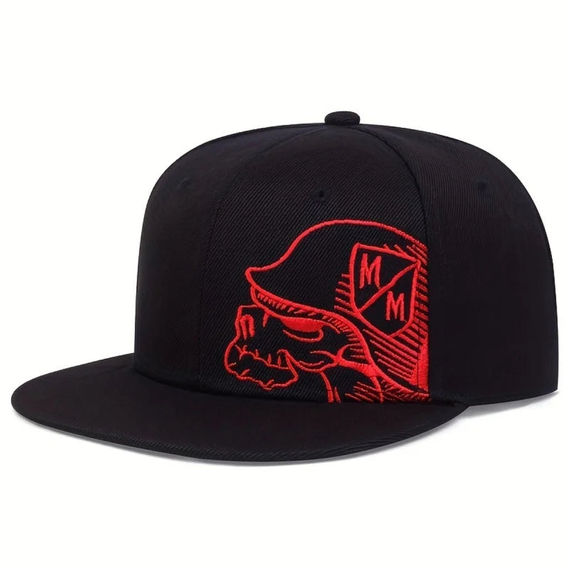 Unisex Skeleton Embroidery Snapback Cap Women Outdoor Sports Flat Hats Men