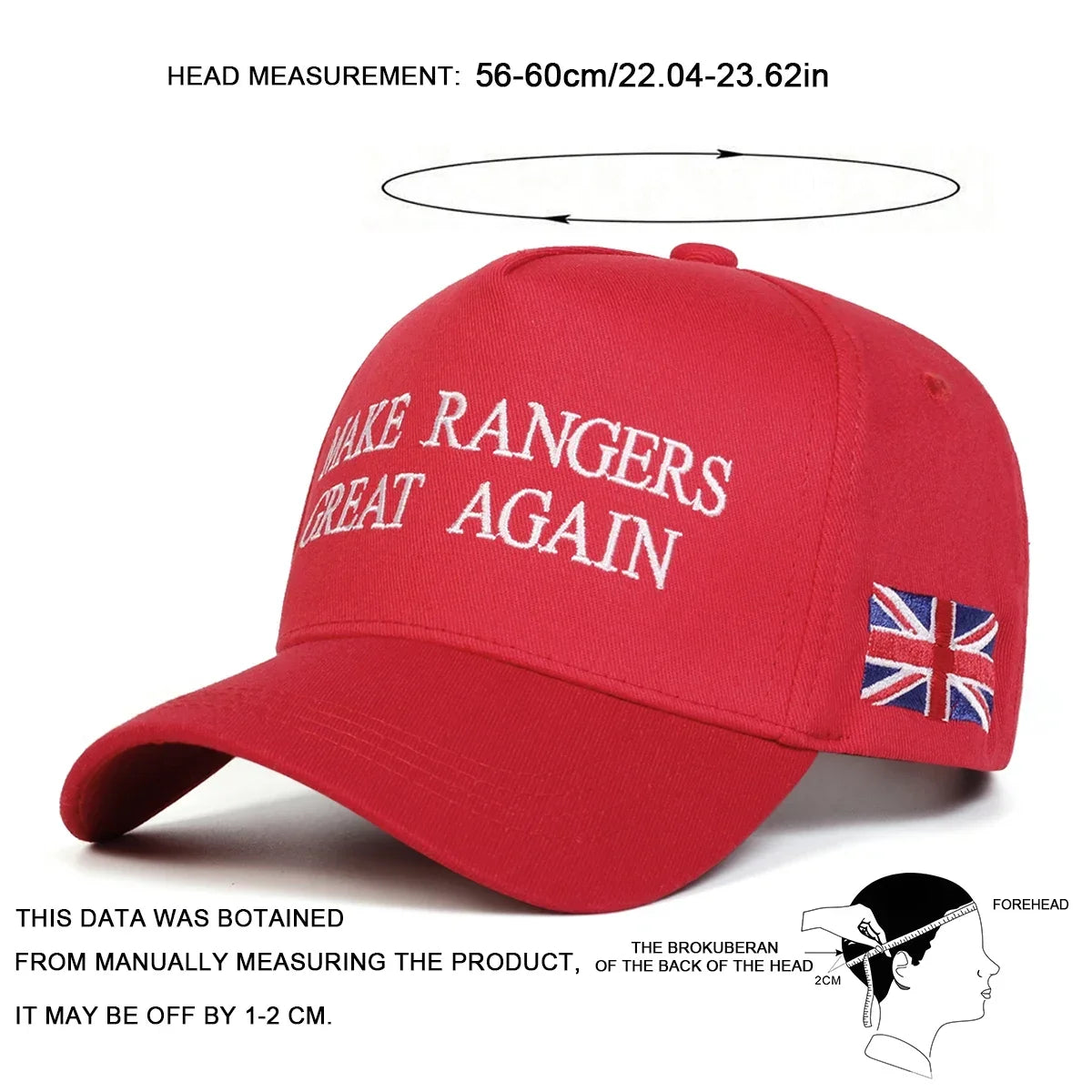 Unisex Make Rangers Letter Embroidery Baseball Caps Spring and Autumn