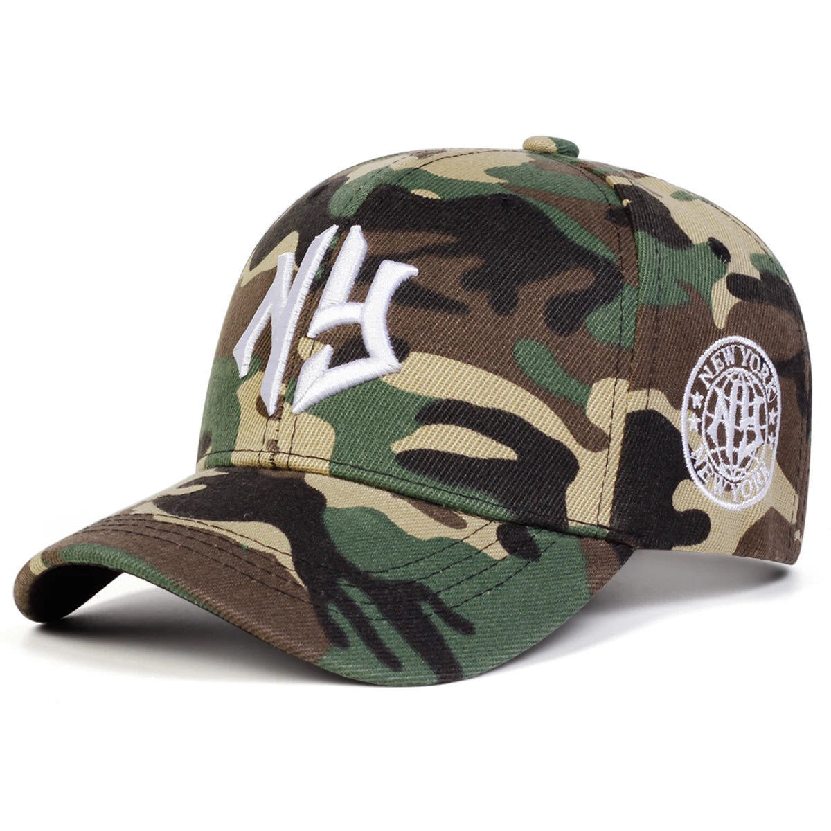 Unisex NY Letter Embroidery Camouflage Baseball Caps