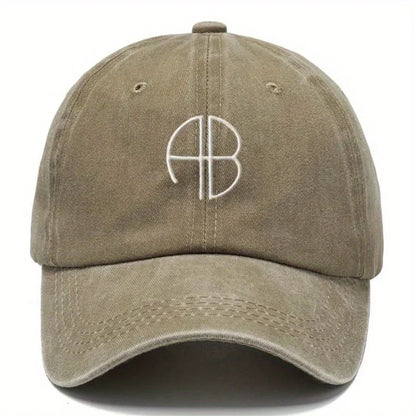 Simple Versatile Printed Washed Vintage Soft Top Baseball Cap For Men And Women