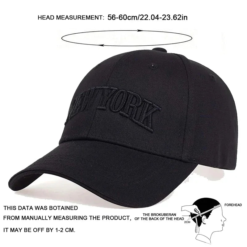 Unisex New York Embroidery Baseball Caps Spring Autumn
