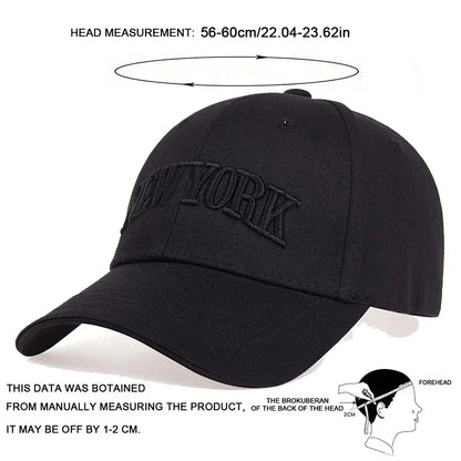 Unisex New York Embroidery Baseball Caps Spring Autumn
