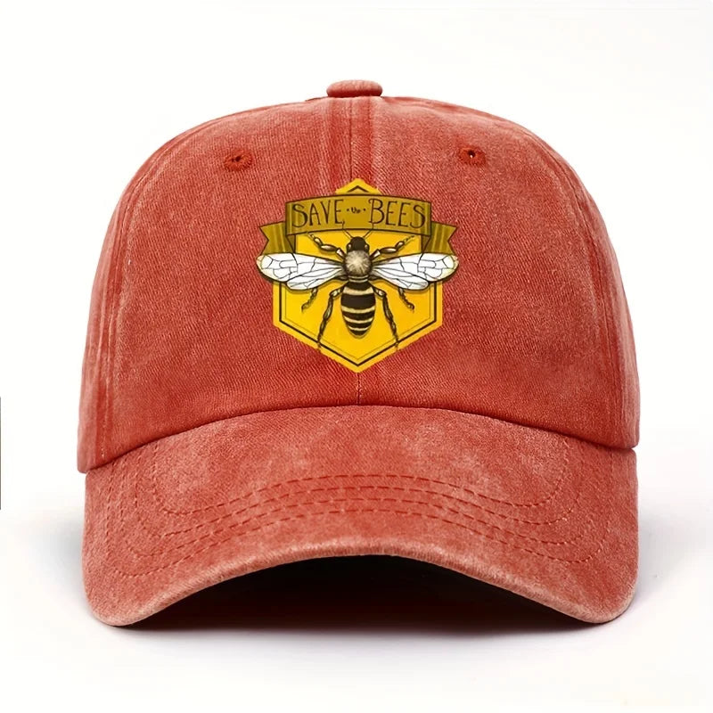 Bee Printed Baseball Cap, Men's and Women's Outdoor Casual Cap