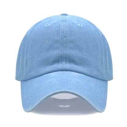 Custom Text Logo Embroidery Vintage Washed Cotton Baseball Cap