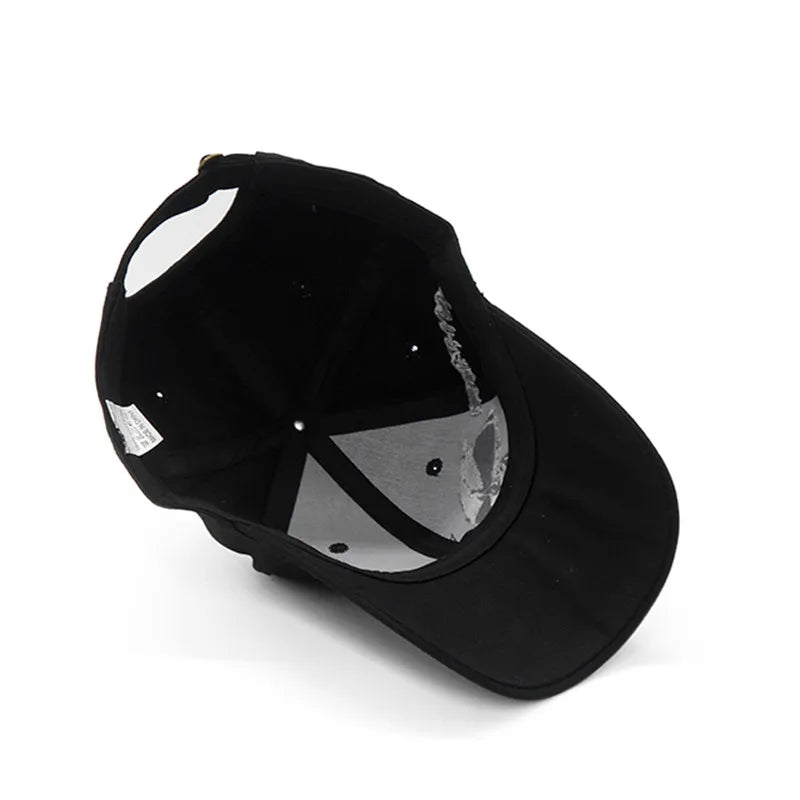 Embroidered Skull Cap For Men Cotton Sports Baseball Caps Fashion Black Pattern