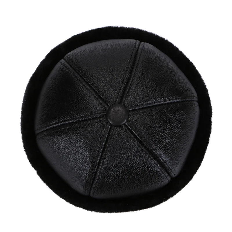 New Style 2025 Retro Cowhide Bomber Hat