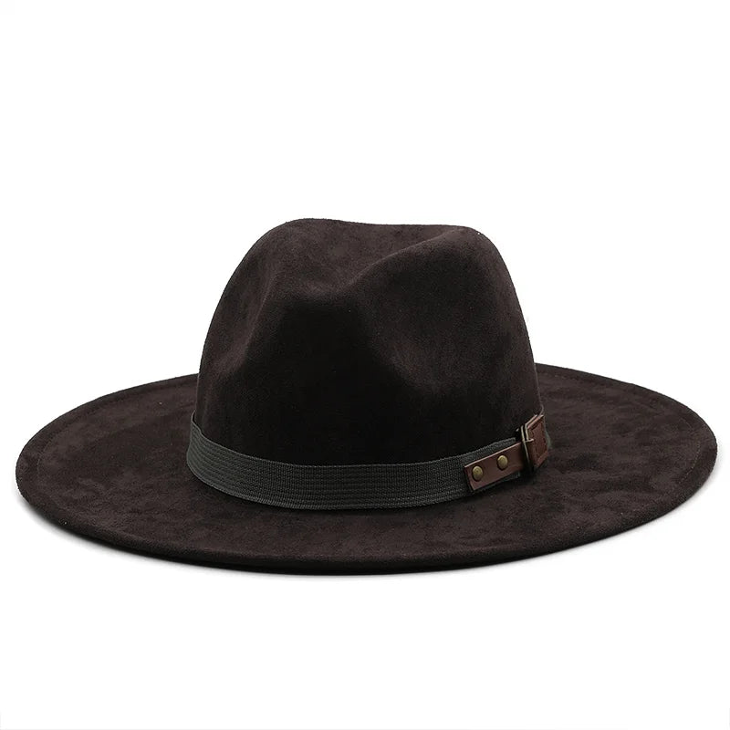 Men Suede Fedora Warm Jazz Hat