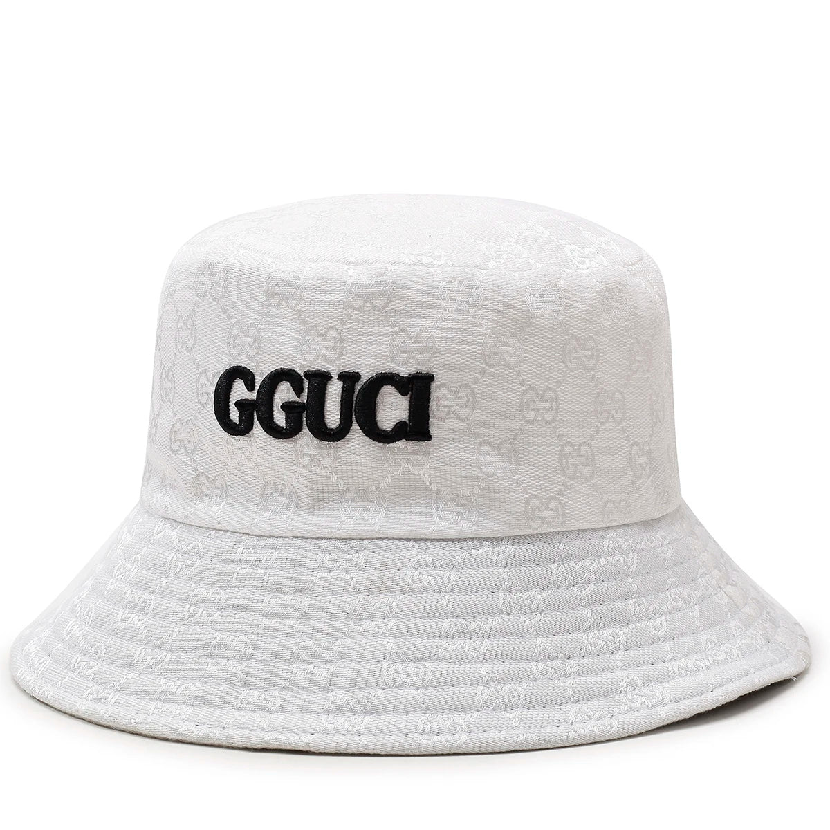Unisex Black And White Embroidered Letters Personalized Bucket Hat