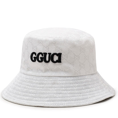 Unisex Black And White Embroidered Letters Personalized Bucket Hat