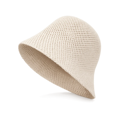 Retro Wide Brim Hollow Fisherman Cap Breathable Solid Colo
