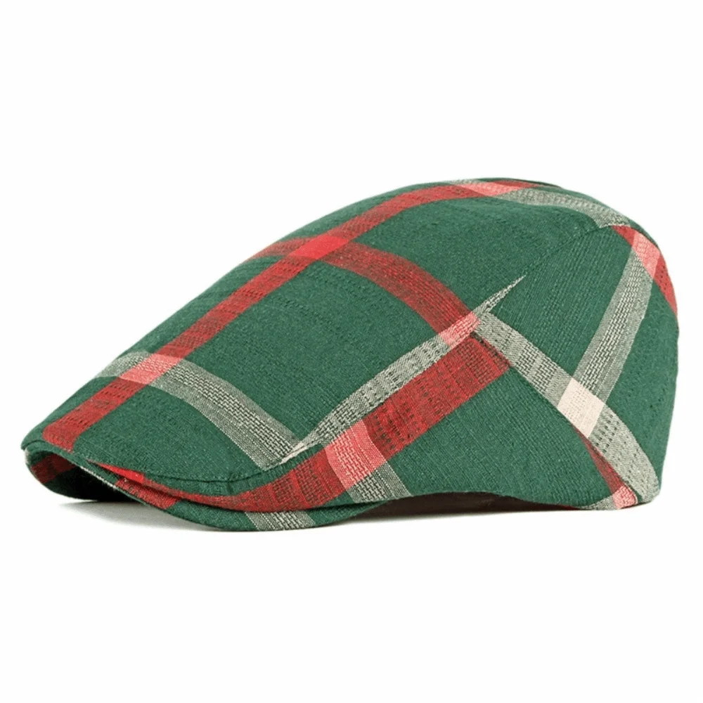 Unisex Colorful Plaid Berets Thin Soft Newsboy Caps