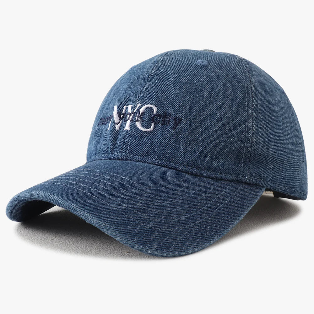 Unisex NYC Letter Embroidery Denim Baseball Cap