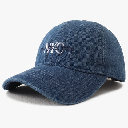 Unisex NYC Letter Embroidery Denim Baseball Cap