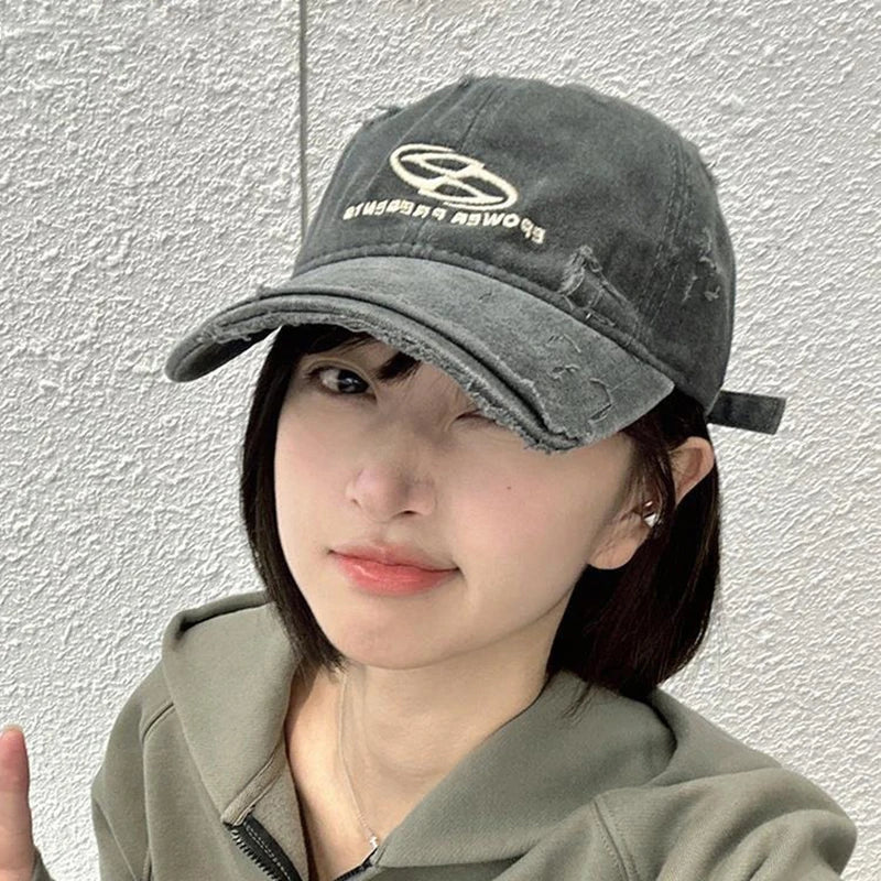 Retro Women Baseball Cap Letter Embroidery Snapback Hat