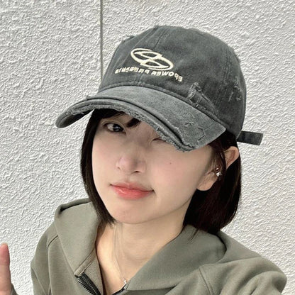 Retro Women Baseball Cap Letter Embroidery Snapback Hat