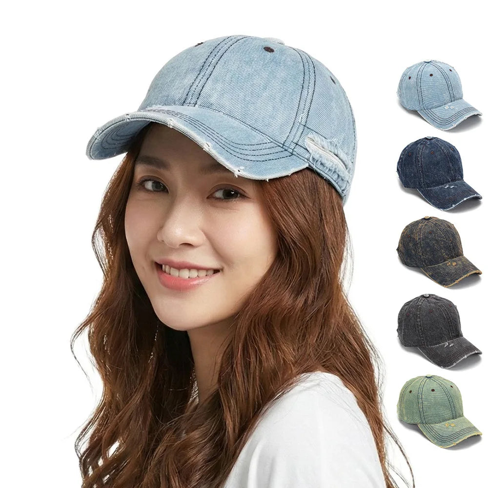 Unisex Retro Cowboy Baseball Caps High Quality Denim Plain Trucker Hats