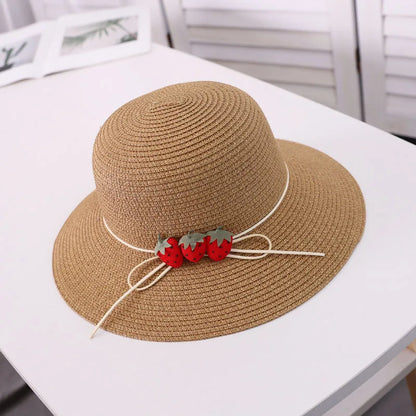 Parent-Child Summer Sun Protection Women Big Brim Straw Hat Girls