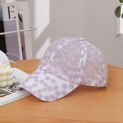 Lace Sunshade Casual Hollowed-Out Flower Baseball Cap