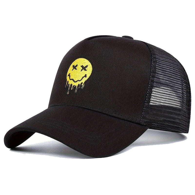 Unisex XX Smiling Face Print Baseball Net Caps Spring and Summer