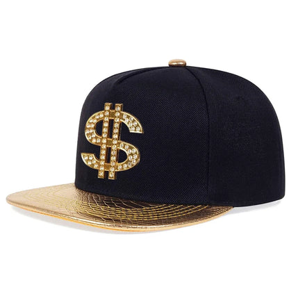 Unisex Diamond USD Letter Label Baseball Hats Spring Autumn