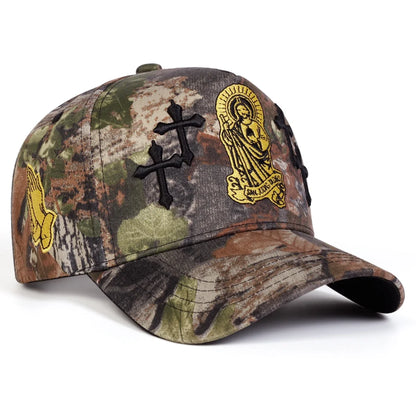 Unisex Cross Embroidery Baseball Caps Spring Autumn Sports Cap