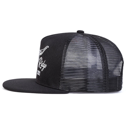 Unisex Ox Head Letter Embroidery Hip-Hop Net Hats Spring Summer