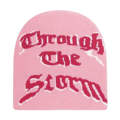 Y2K Letter Knitted Winter Autumn Beanie Cap Men Women