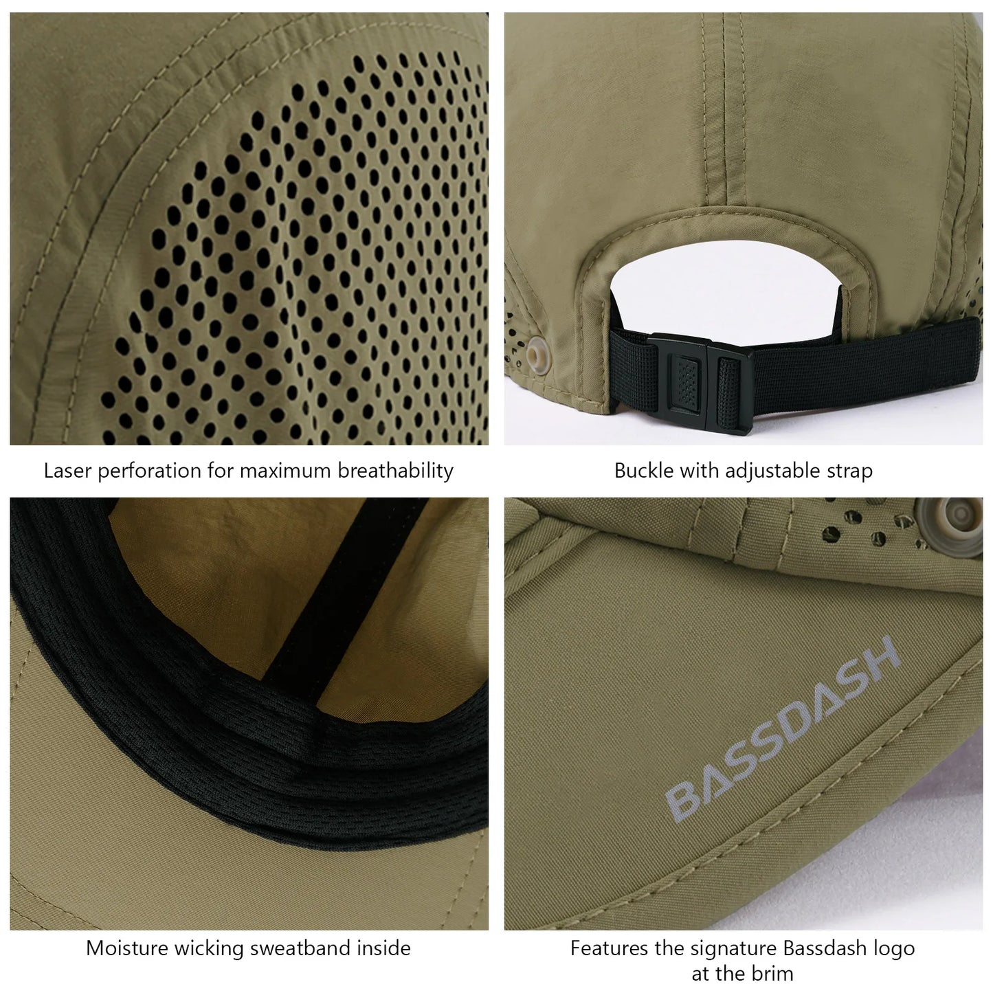 UPF 50+ Foldable Fishing Hat Baseball Cap With Removable Neck Flap Portable