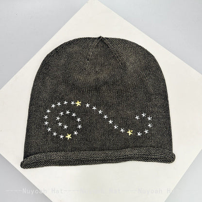 New Men Women American Retro Rivet Stars Knitted Hats