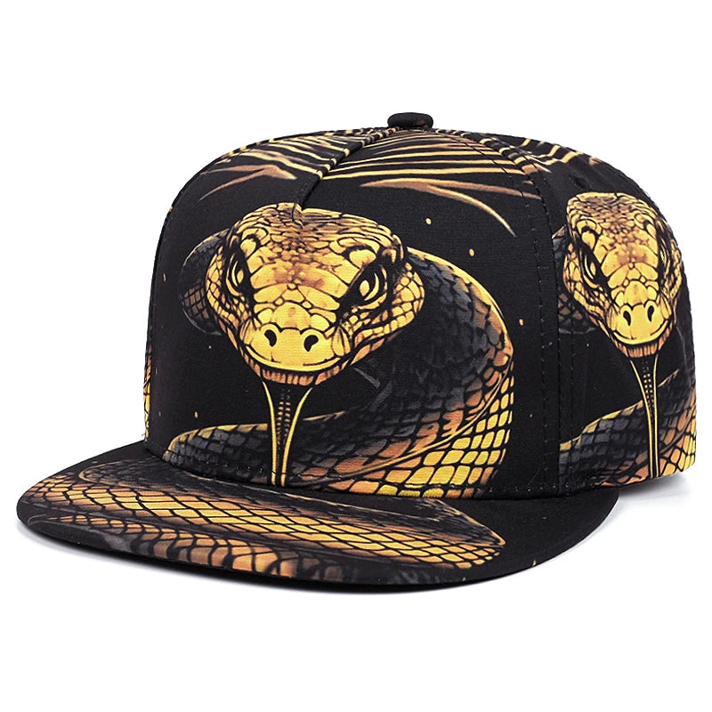Flat Brimmed Hat Printed Animal Street Hip Hop Hat