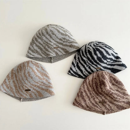 2026 Autumn Kids Fisherman Hat Stripe Knitted Hat